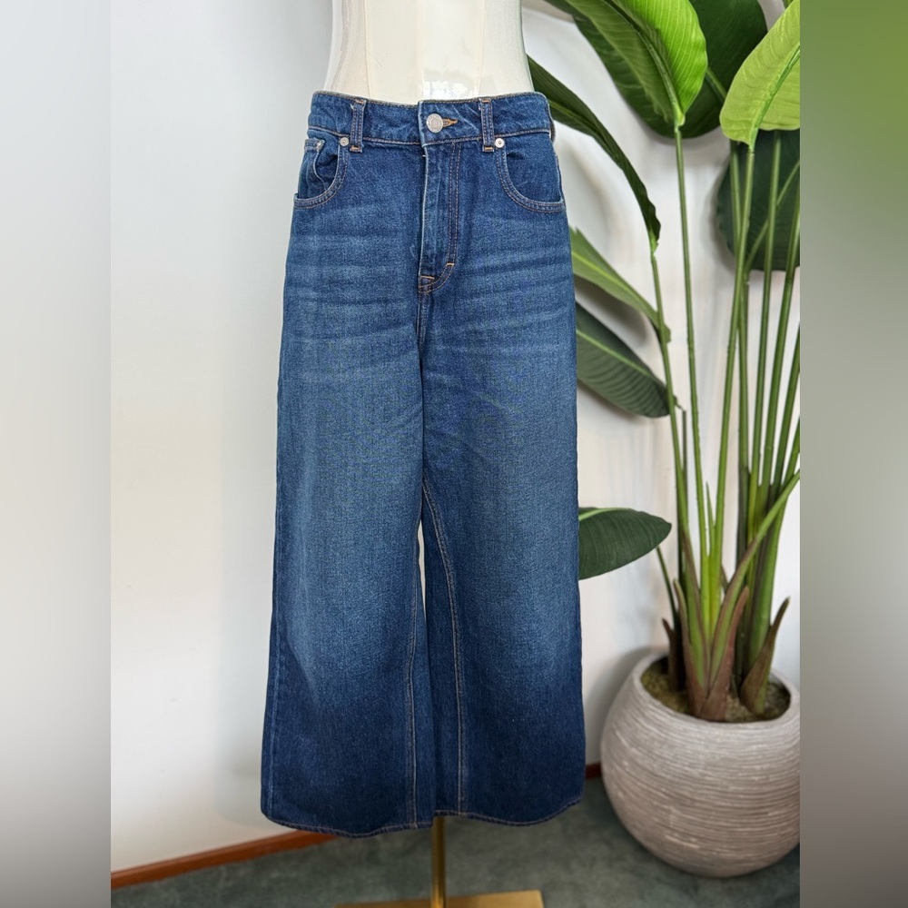 Frank & oak nina High-Rise wide leg jeans dark wash fisherman core